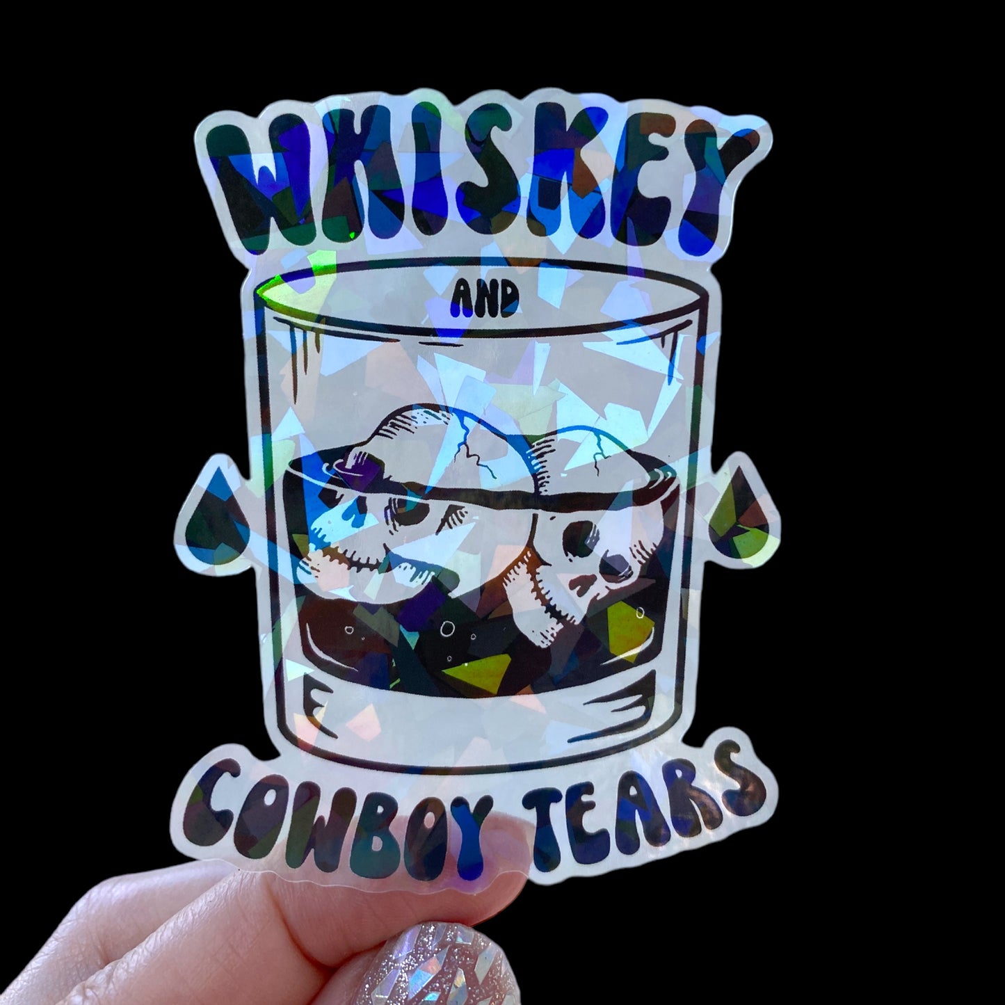 Cowboy Tears Holographic Sticker