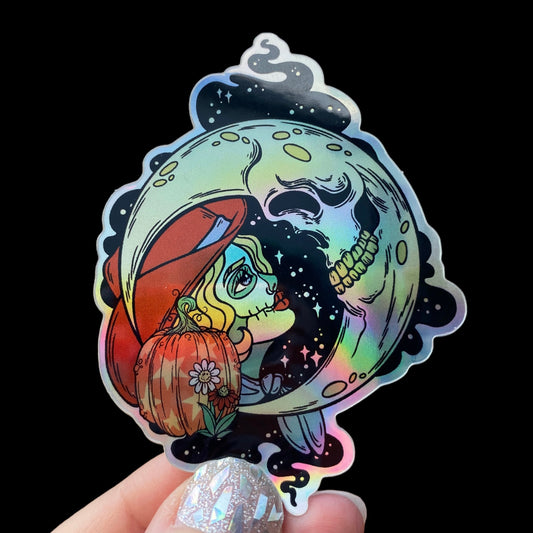 Ghoul and The Moon Holographic Sticker