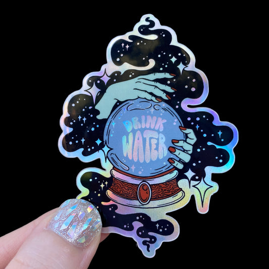 Drink Water Fortune Holographic Sticker