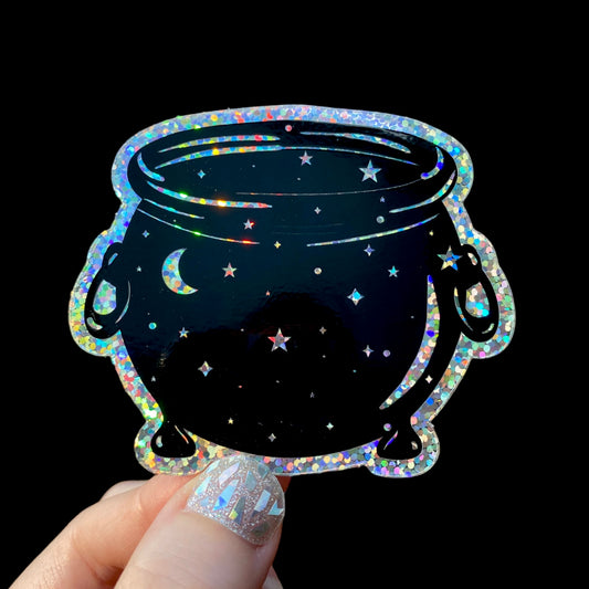 Glitter Cauldron Sticker