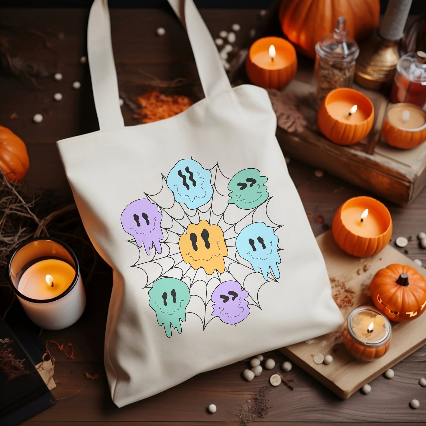 Halloween Smiley Face Tote