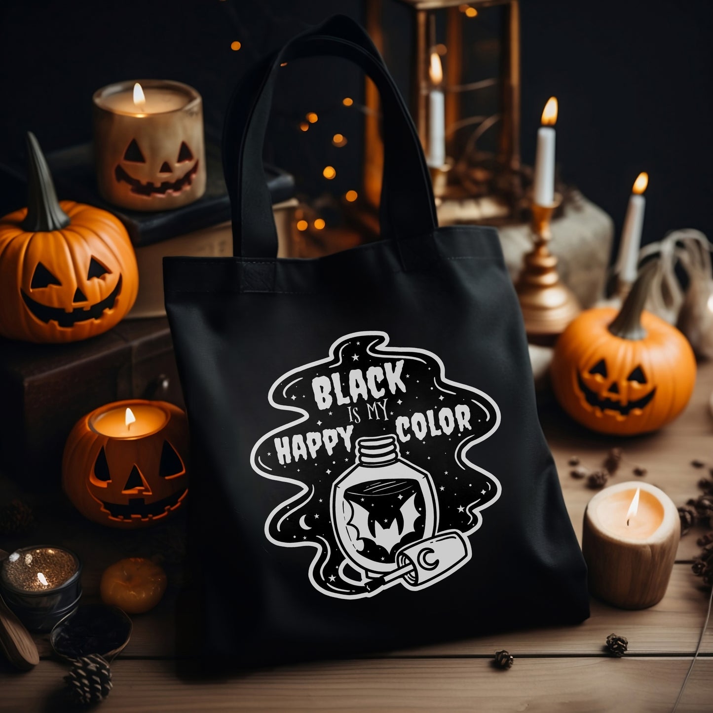 Black is my Happy Color Tote