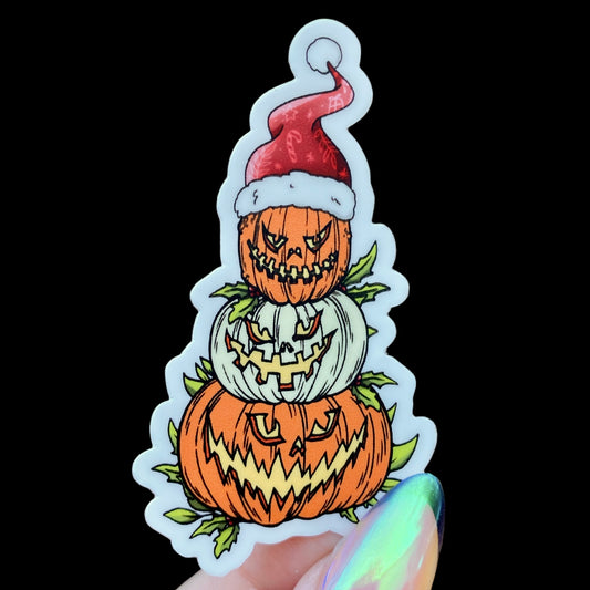 Holiday Stacked Pumpkins Sticker