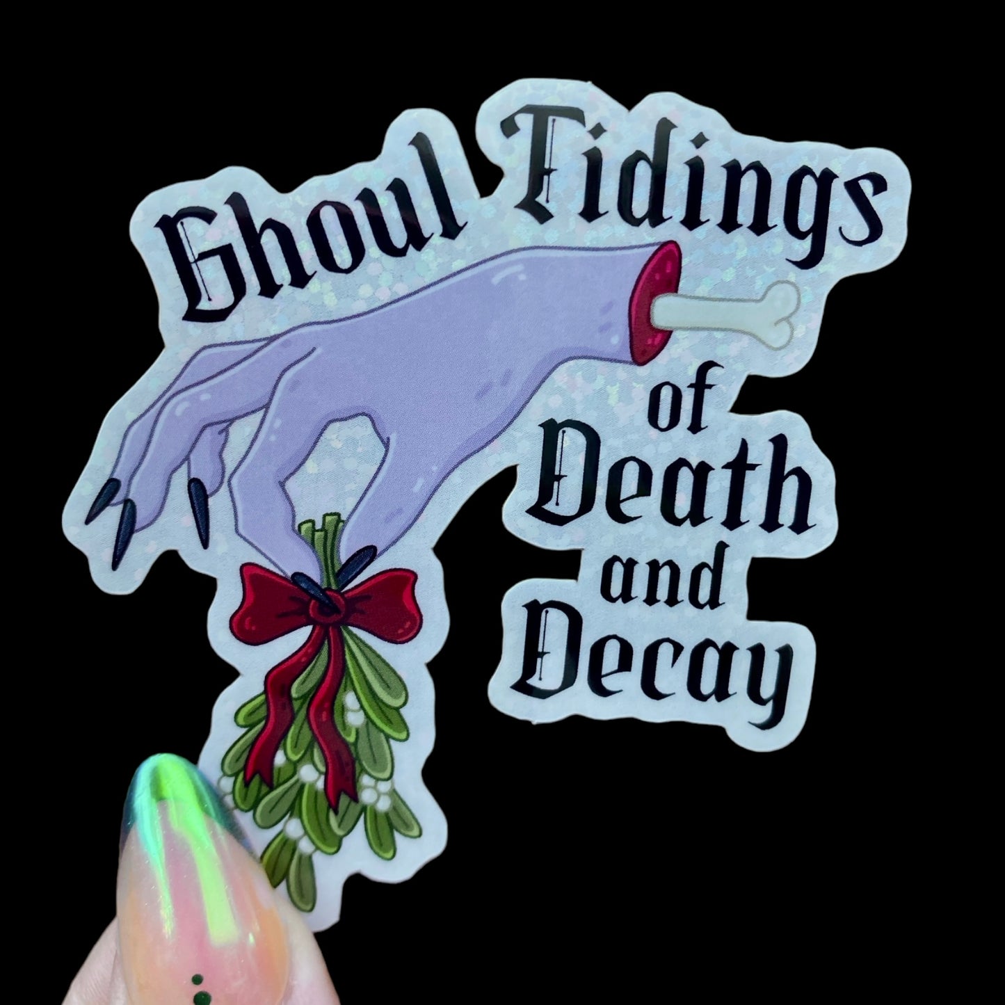 Holiday Ghoul Tidings Glitter Sticker