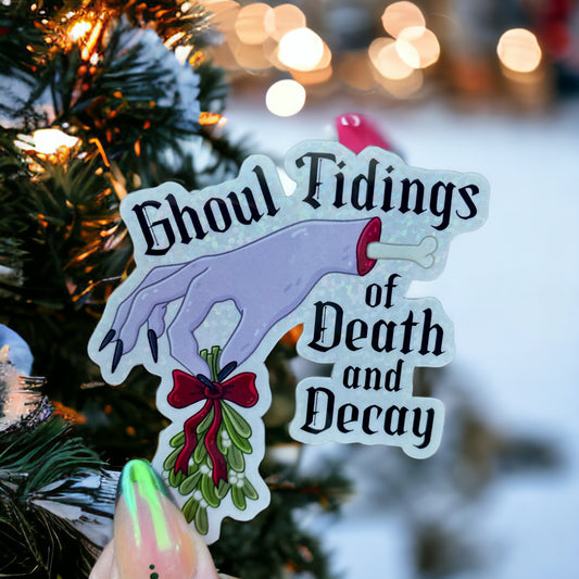 Holiday Ghoul Tidings Glitter Sticker